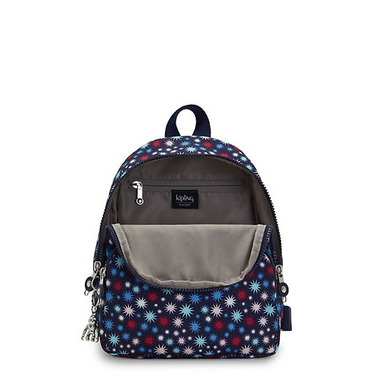 Kipling Paola Small Printed Ryggsekk Blå | NO 1614CT